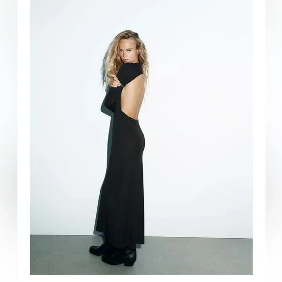 NWT ZARA VIRAL OPEN-BACK CREPE DRESS 
🚨FIRM PRICE NO DISCOUNT  ON THIS DRESS - Picture 13 of 16